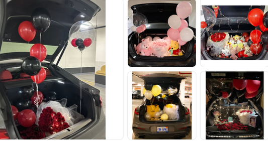 Pink car's trunk decoration (not including toys)