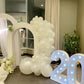 White Birthday package(including flowers and table set up)