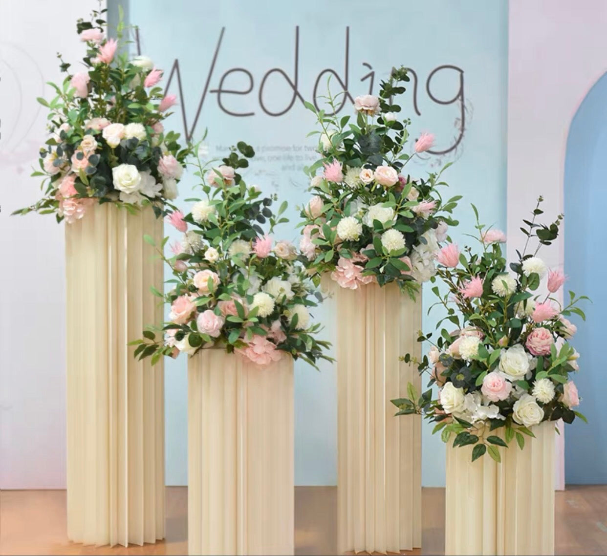 Wedding stand colum and flowers for rent